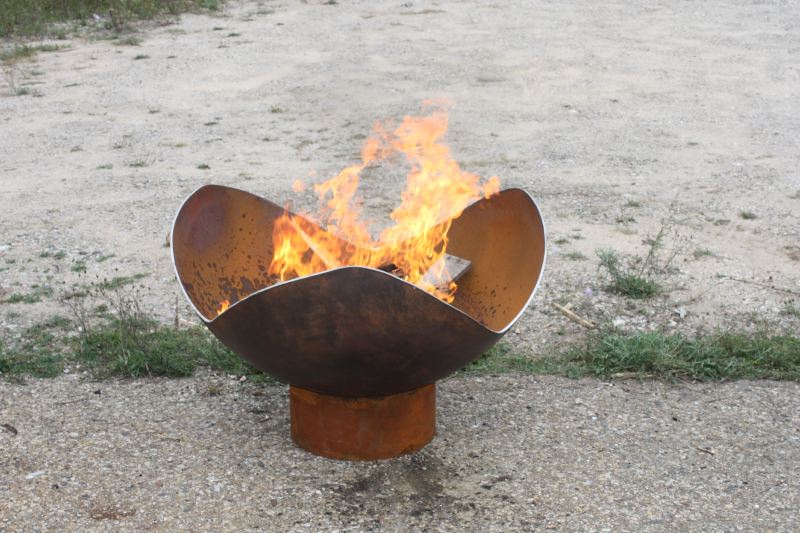 The Fire Sine, a Customized King Isosceles Sculptural Fire Pit