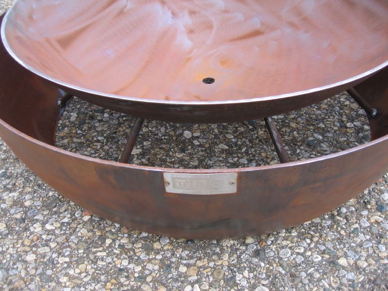 Custom Double Caldera "Floating Flame" Sculptural Fire Pit Detail