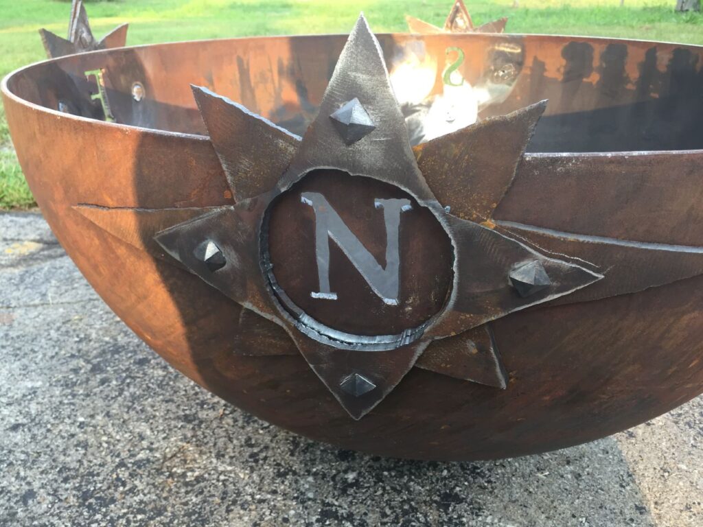 Compass Rose Sculptural Fire Pit