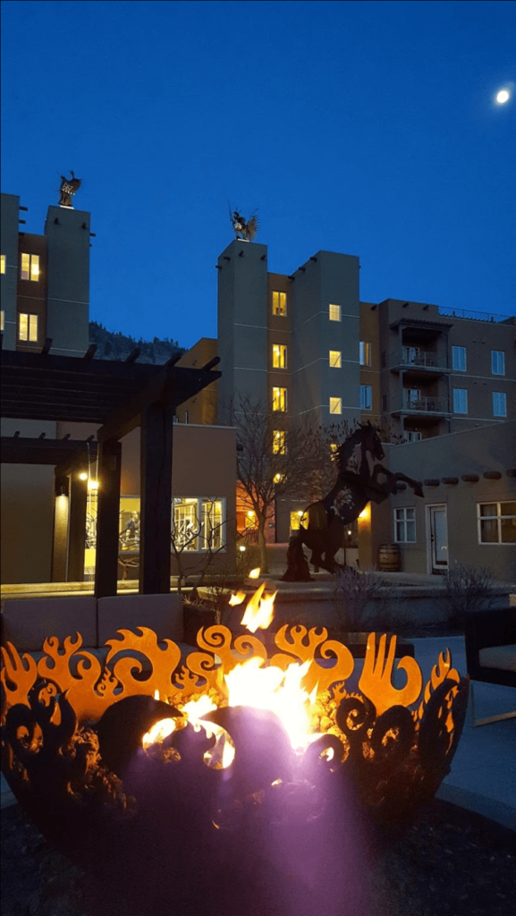 Fire Sculptural Fire Pit at Spirit Ridge Vineyard Resort & Spa, Osoyoos, BC