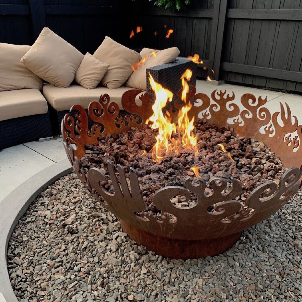 Fire Sculptural Fire Pit at Spirit Ridge Vineyard Resort & Spa, Osoyoos, BC