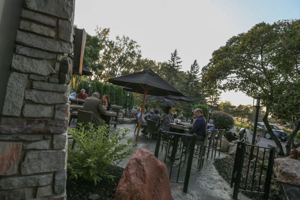 King Isosceles Sculptural fire pit at Redstone American Grill, Minnetonka, MN