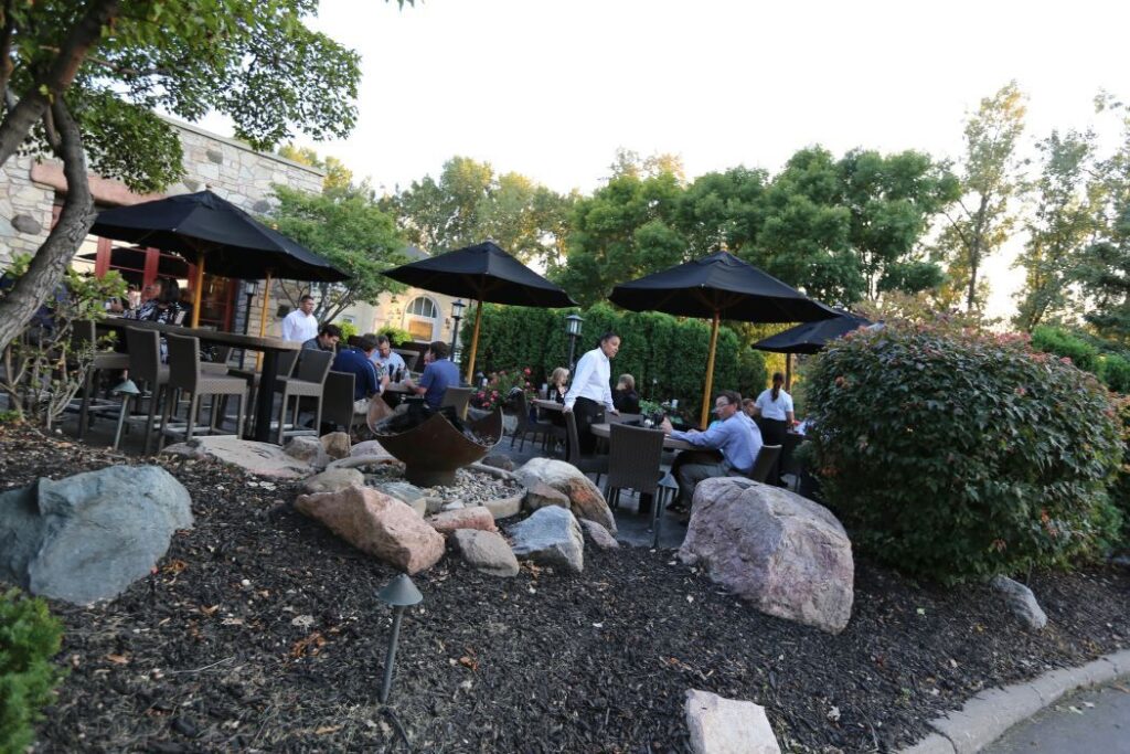 King Isosceles Sculptural fire pit at Redstone American Grill, Minnetonka, MN