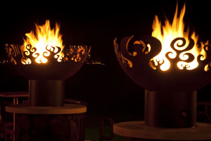 Fire Sculptural Fire Pits at Rumfire, Sheraton Waikiki, Honolulu, HI