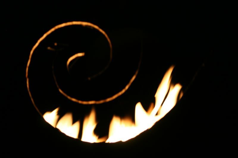 Waves Sculptural Fire Pit detail of flames