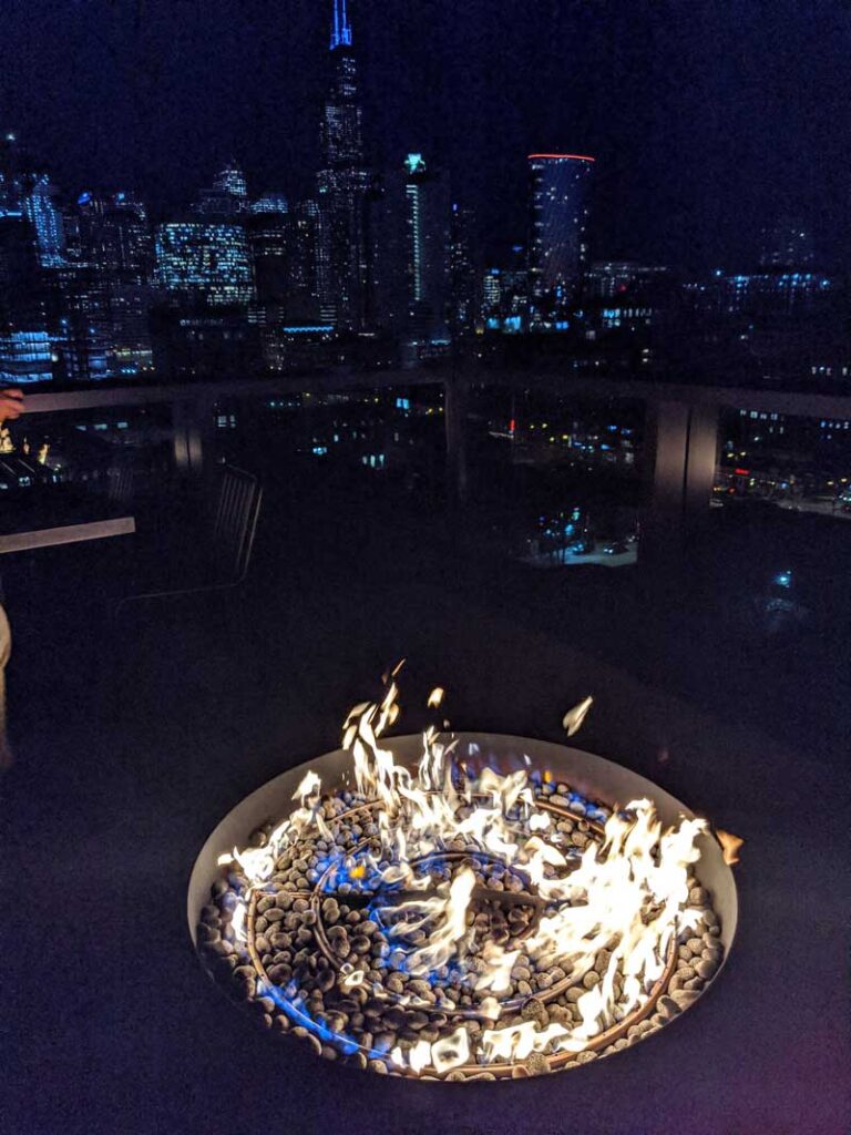 Zen Sculptural Fire Pit fire feature Google HQ Chicago