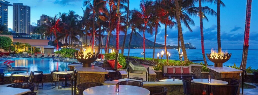 Rumfire's Iconic Fire Sculptural Fire Pits with Diamond Head in background