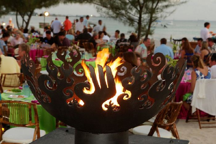 Fire Sculptural Fire Pits at Tiki Beach, Grand Cayman