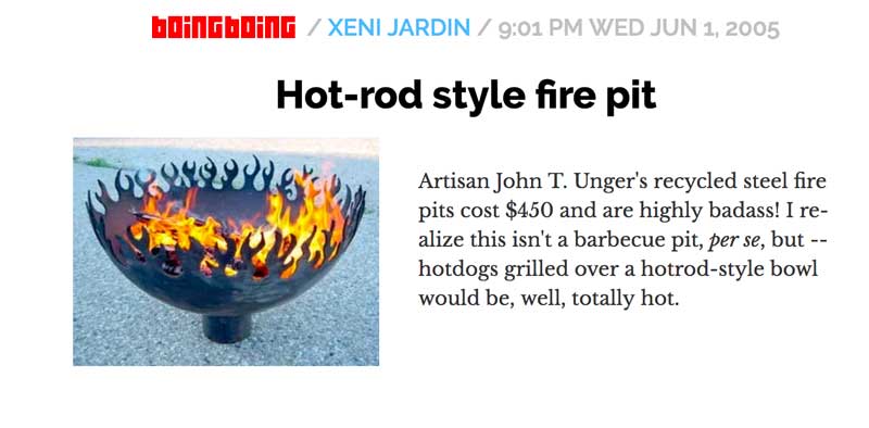 Phoenix + Flames Sculptural Fire Pit on Boing Boing