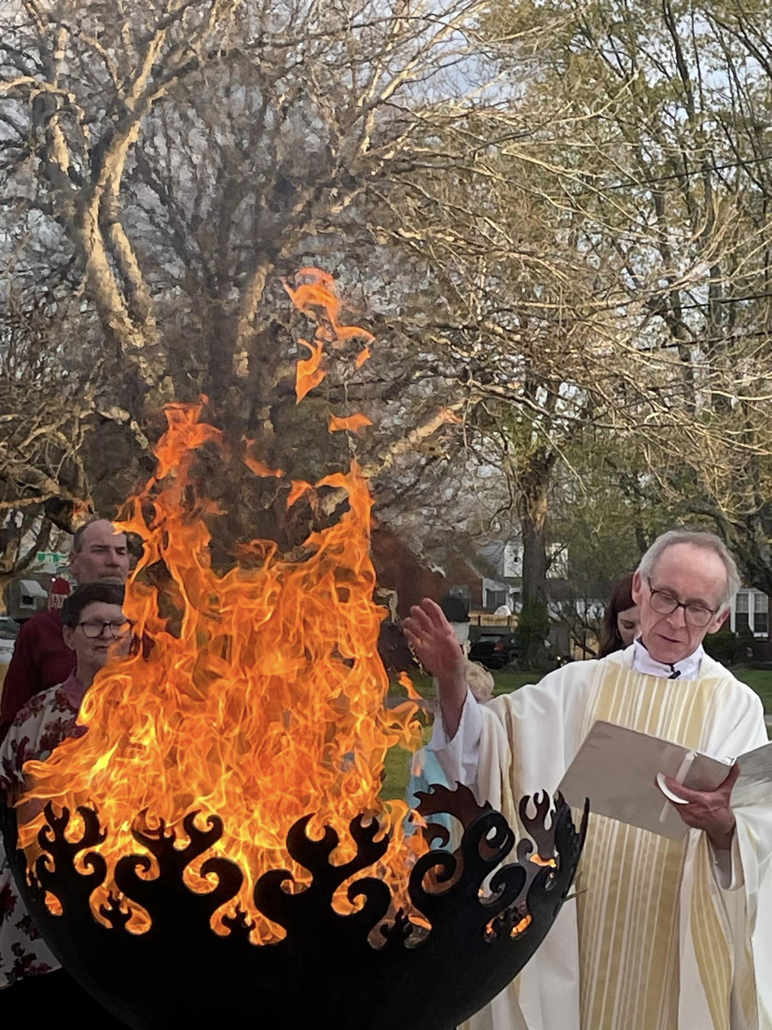 Customized Easter Vigil Fire Feature for St. Lawrence Catholic Church in Louisville, KY