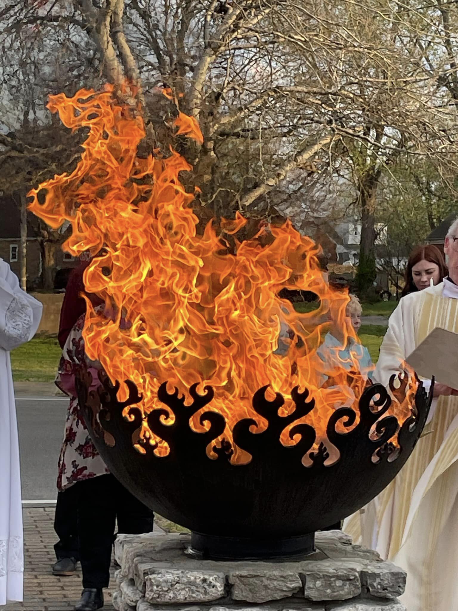 Customized Easter Vigil Fire Feature for St. Lawrence Catholic Church in Louisville, KY