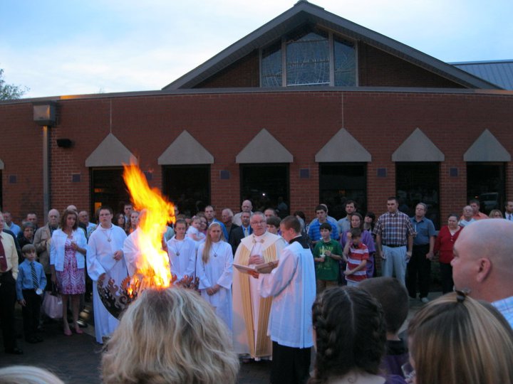 Customized Easter Vigil Fire Feature for St. Lawrence Catholic Church in Louisville, KY