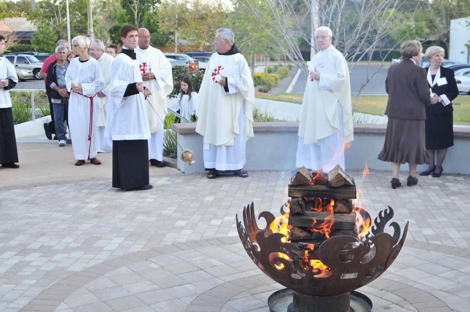 Easter Fire held in the Phoenix + Flames Sculptural Fire Pit