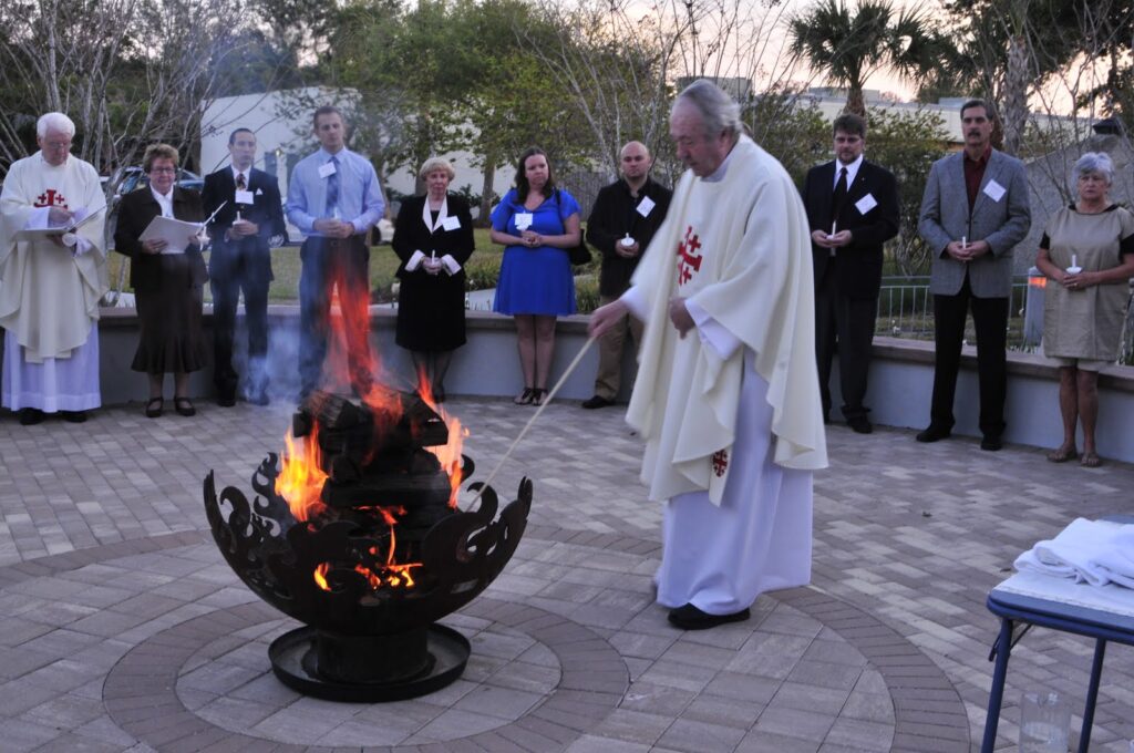 Easter Fire held in the Phoenix + Flames Sculptural Fire Pit