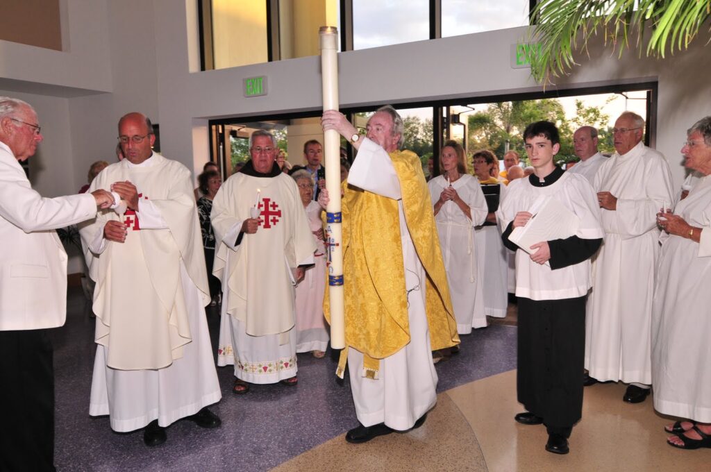 Carrying the Paschal candle