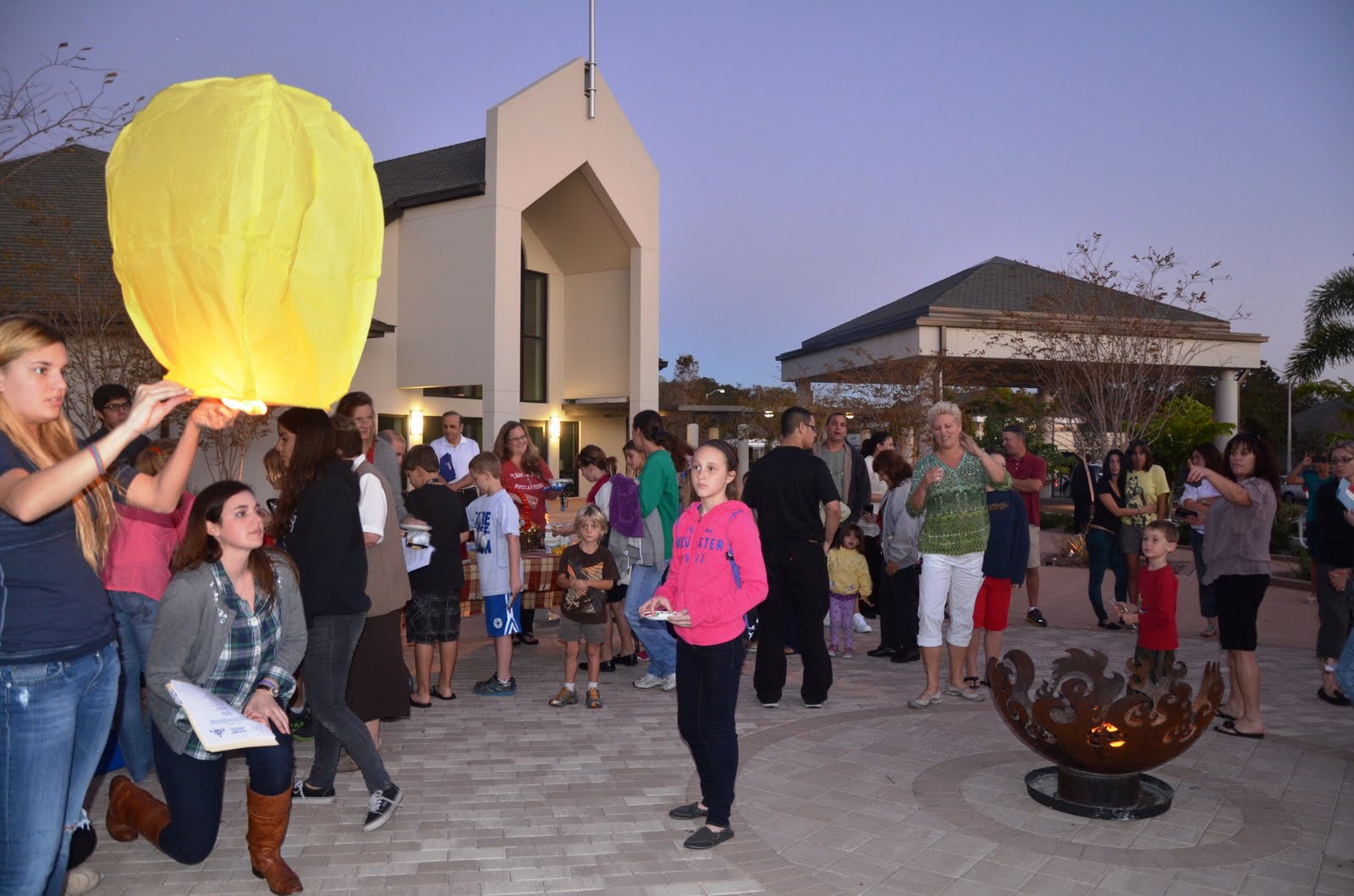 Las Posadas, St Jerome Catholic Church in Largo, FL, with Phoenix + Flames Sculptural Fire Pit