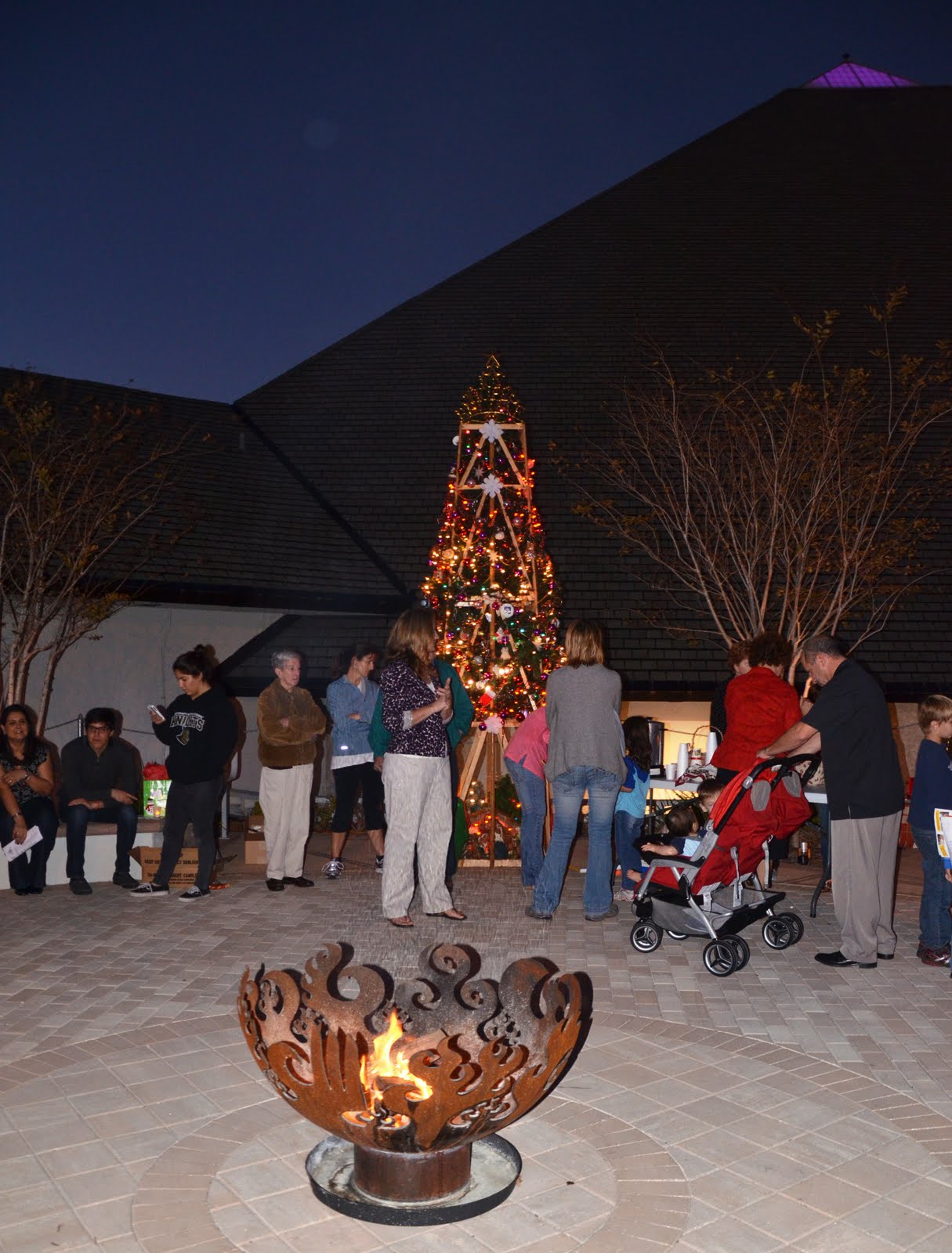 Las Posadas, St Jerome Catholic Church in Largo, FL, with Phoenix + Flames Sculptural Fire Pit